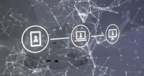 Digital Connectivity Network Concept Art with Icons and Piggy Bank