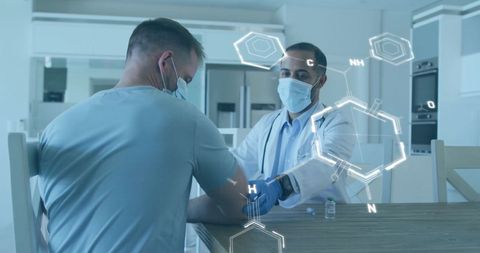 Doctor Administering Vaccine with Digital Interface Overlay - Download Free Stock Images Pikwizard.com