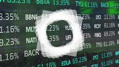 Animated Digital Interface with Stock Market Data Visualization