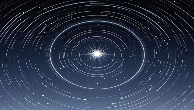 Concentric Star Trails Encircling Central Bright Star in Cosmic Night Sky