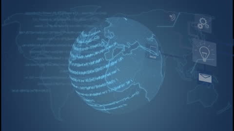 Global Networks and Data Processing Concept