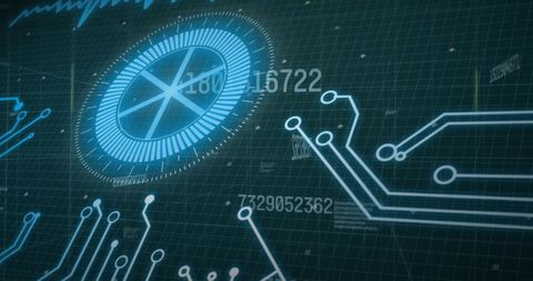 Digital Grid with Futuristic Data Interfacing Elements - Download Free Stock Images Pikwizard.com