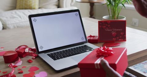 Virtual Valentine's Day Surprise with Gift and Decor - Download Free Stock Images Pikwizard.com