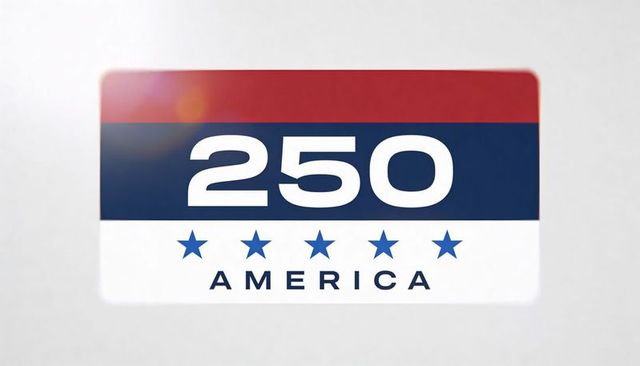 250 america badge with five stars red white blue patriotic minimalist campaign emblem label