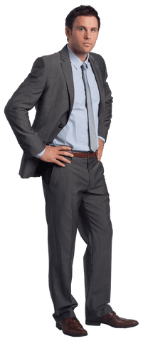 Transparent Businessman in Formal Suit with Confident Stance