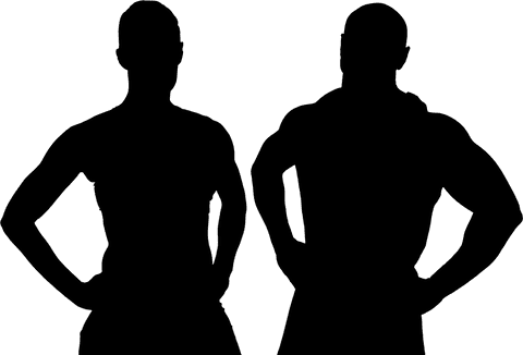 Sports people silhouette on transparent background