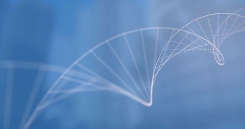 Abstract DNA Strand with Binary Representation Over Blue Background - Download Free Stock Images Pikwizard.com