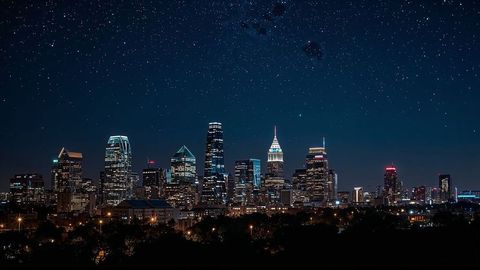 Starry charlotte urban skyline illuminated at night with city lights