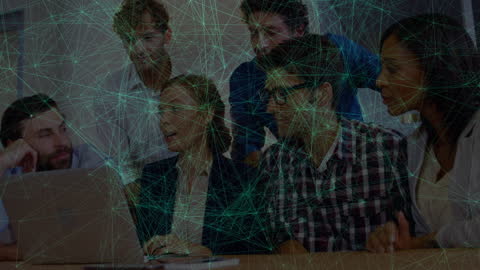 Diverse Team Collaborating Against Digital Network Overlay