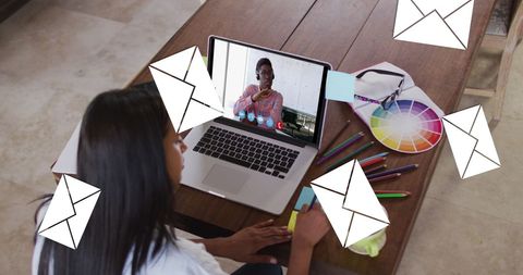 Virtual Collaboration and Email Concept with Online Meeting