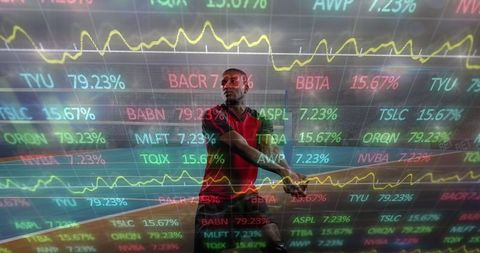 Volleyball Player with Data Overlay, Merging Sports and Technology