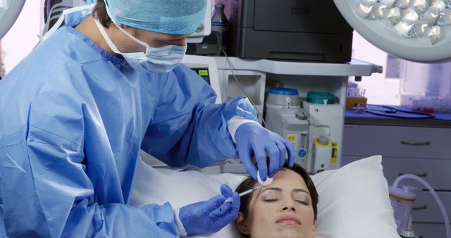 Surgeon Performing Cosmetic Surgery on Patient in Operating Room - Download Free Stock Images Pikwizard.com