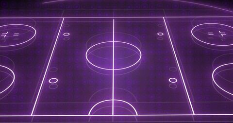 Glowing Neon Sports Stadium Blueprint on Abstract Background