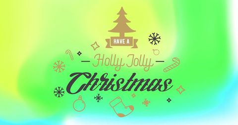 Holly Jolly Christmas Holiday Greeting Card with Festive Design