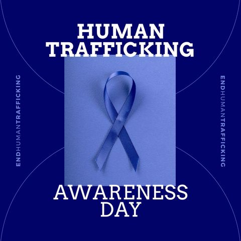 Blue Ribbon Against Human Trafficking Awareness - Download Free Stock Templates Pikwizard.com