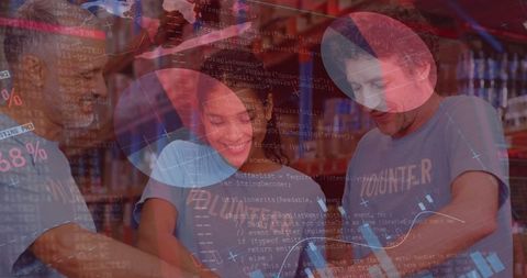 Data analytics overlay on volunteers collaborating