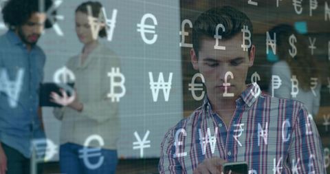 Tech Professional Analyzing Global Currencies on Smartphone