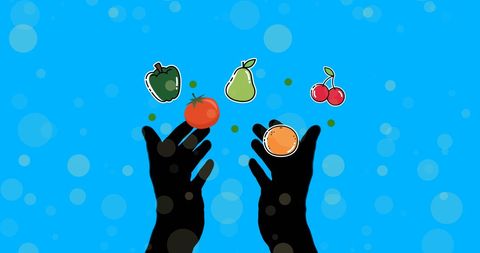 Energetic Digital Celebration of Fruits and Vegetables - Download Free Stock Images Pikwizard.com