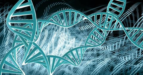 dna helix with glowing light trails in dark background - Download Free Stock Images Pikwizard.com