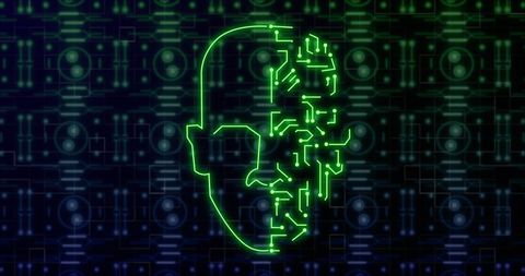 Futuristic Digital Head with Circuitry Background - Download Free Stock Images Pikwizard.com