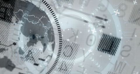 Futuristic Global Network with Digital Analytics Overlay