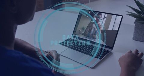 Remote Work and Data Security Concept with Video Call