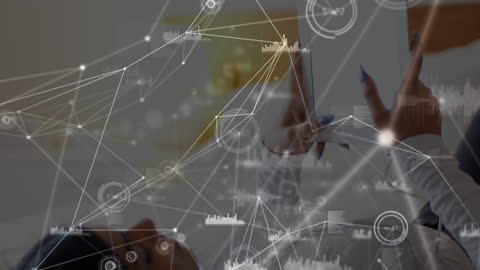 Connected Biracial Woman Interacting with Smartphone Technology