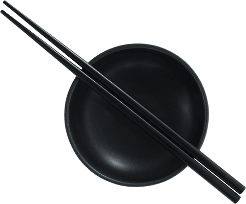 top view of black chopsticks and bowl on transparent background - Download Free Stock Videos Pikwizard.com