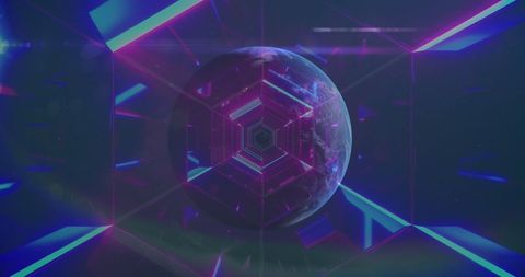 Futuristic global data network overlay