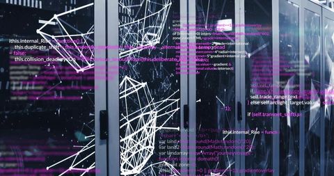 data processing over cracked servers displaying code snippets - Download Free Stock Images Pikwizard.com