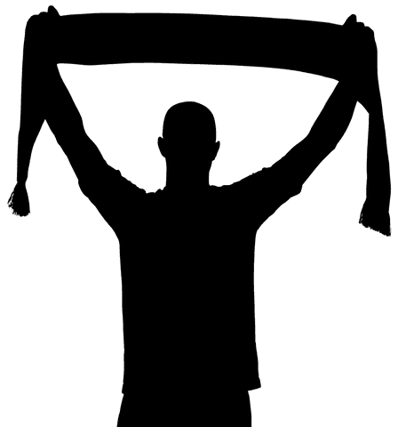 Silhouette of Man with Scarf Transparent Background