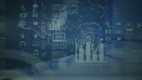 Futuristic Technology with Infographic Interface and Global Connectivity