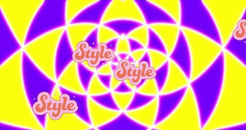 Futuristic Retro Digital Style Text on Kaleidoscope Shapes