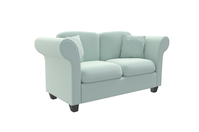 Aquamarine Sofa on Transparent Background for Interior Design Decoration - Download Free Stock Videos Pikwizard.com