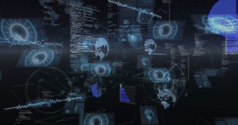 Futuristic Holographic Interfaces in Digital Space - Download Free Stock Images Pikwizard.com