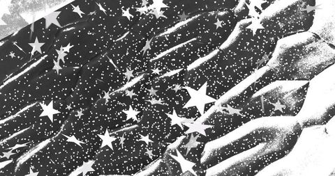 Monochrome abstract stars concept with organic energy forms