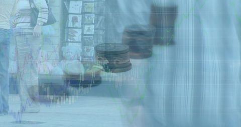 Global Business with Data and Diverse People Walking