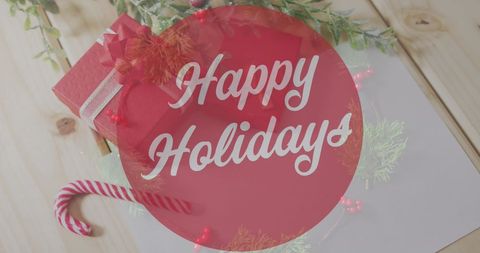 Festive Happy Holidays Greeting with Decoration - Download Free Stock Images Pikwizard.com