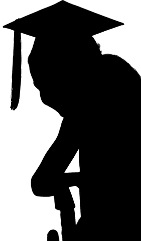 silhouette student with mortar board in wheelchair on transparent background - Download Free Stock Videos Pikwizard.com
