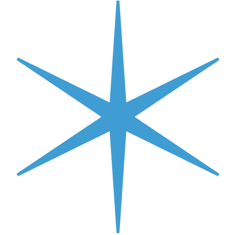 Blue Star Shape on Transparent Background Emphasizing Minimalist Design
