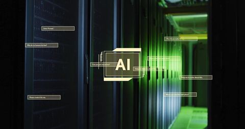 AI and Data Processing on Server Rows in Datacenter - Download Free Stock Images Pikwizard.com