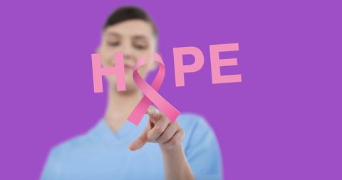 Breast Cancer Awareness with Hope Ribbon Overlay - Download Free Stock Images Pikwizard.com