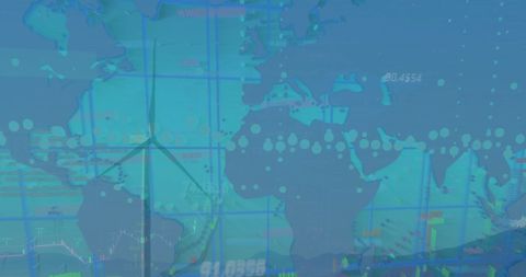 Data processing over wind turbine with global map