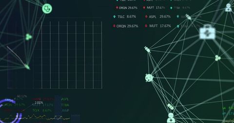 Digital Sphere with Medical Icons and Stock Market Data Overlap - Download Free Stock Images Pikwizard.com
