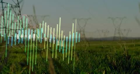 Data Analysis Overlay on Power Lines in Grassland