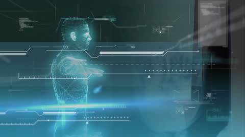 Futuristic Human Model with Data Processing Elements