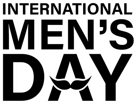 International men's day flat typography design with moustache crest