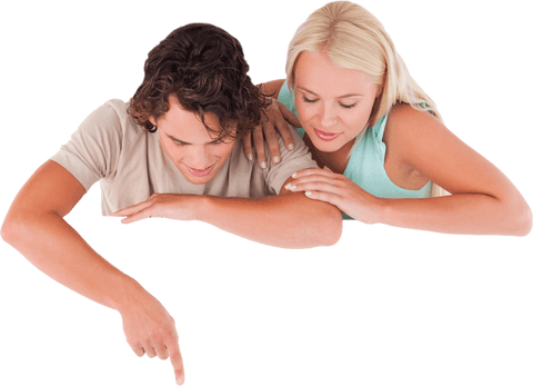 Young Couple Showing Transparent Blank Space Smiling - Download Free Stock Videos Pikwizard.com