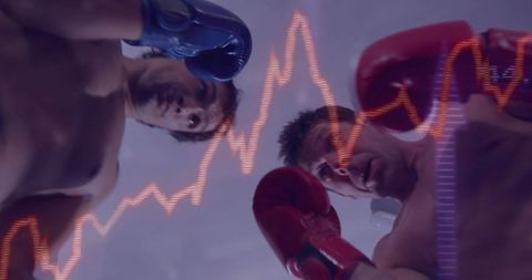 Boxers Sparring Intensity with Graph Overlay Highlighting Determination