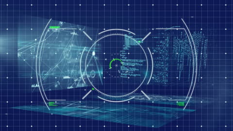 Digital Interface with Futuristic Data Processing Design